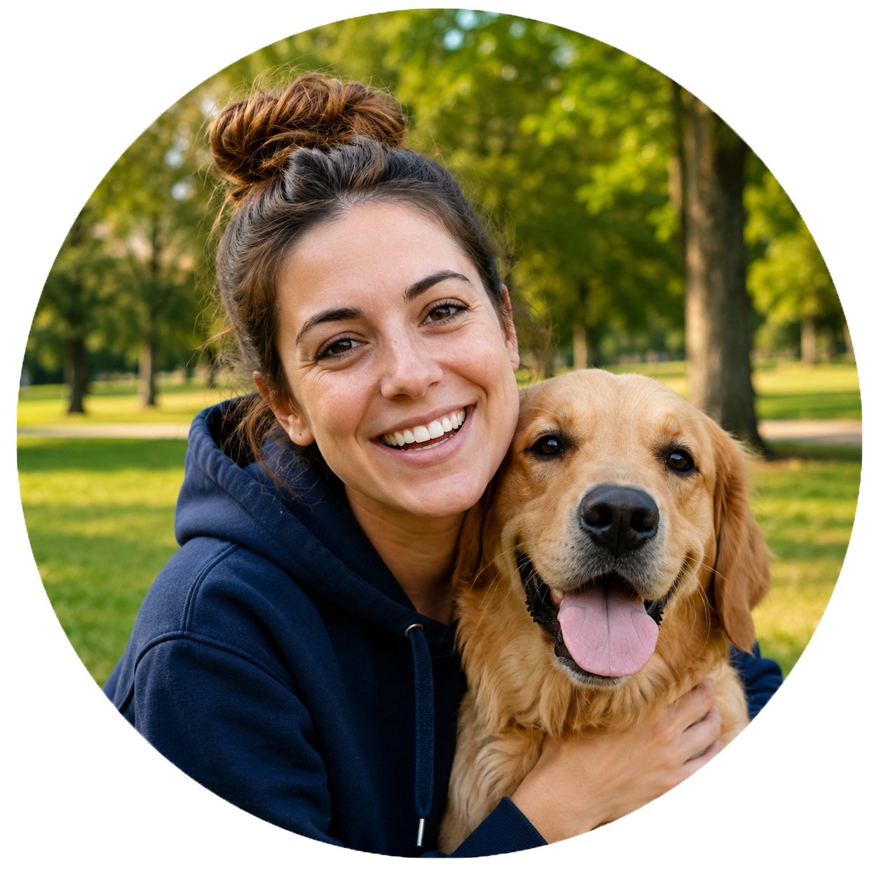 Pet owner with their dog